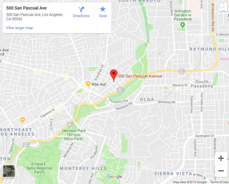 Google map of 500 san pascual avenue highland park